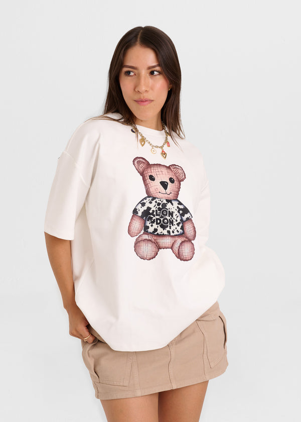 Camiseta Over Teddy Blanco