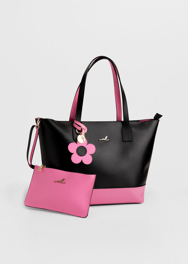 Shopper Albania Negro - Rosa